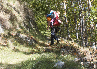 Portage en sac à dos